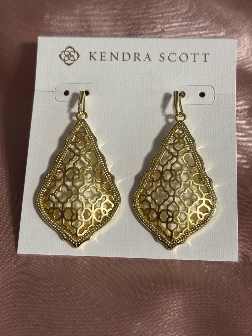 Kendra Scott Gold Lattice Teardrop Earrings